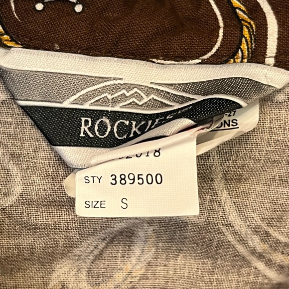 Rockies Ladies Brown Lasso Retro Cowgirl Button-Up Long Sleeve Blouse Size Small - Picture 10 of 10